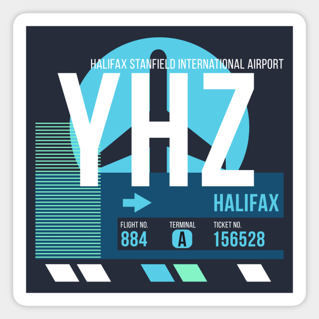 Halifax (YHZ) Airport // Sunset Baggage Tag Magnet by Now Boarding